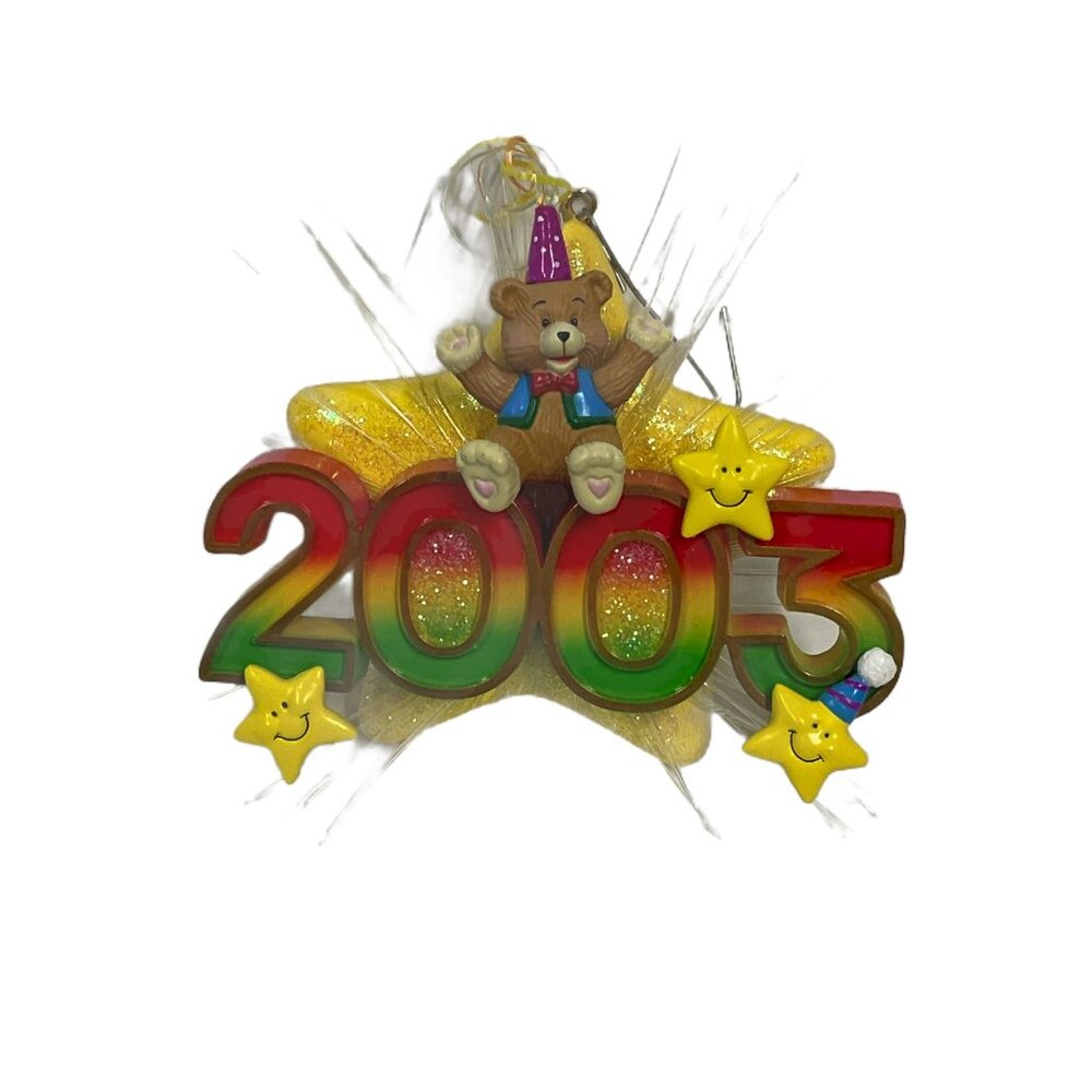 Heirloom Collection 2003 Commemorative Fiber Optic Christmas Ornament Bear Star